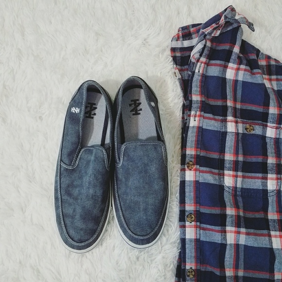 Izod Distressed Denim Blue Loafers
